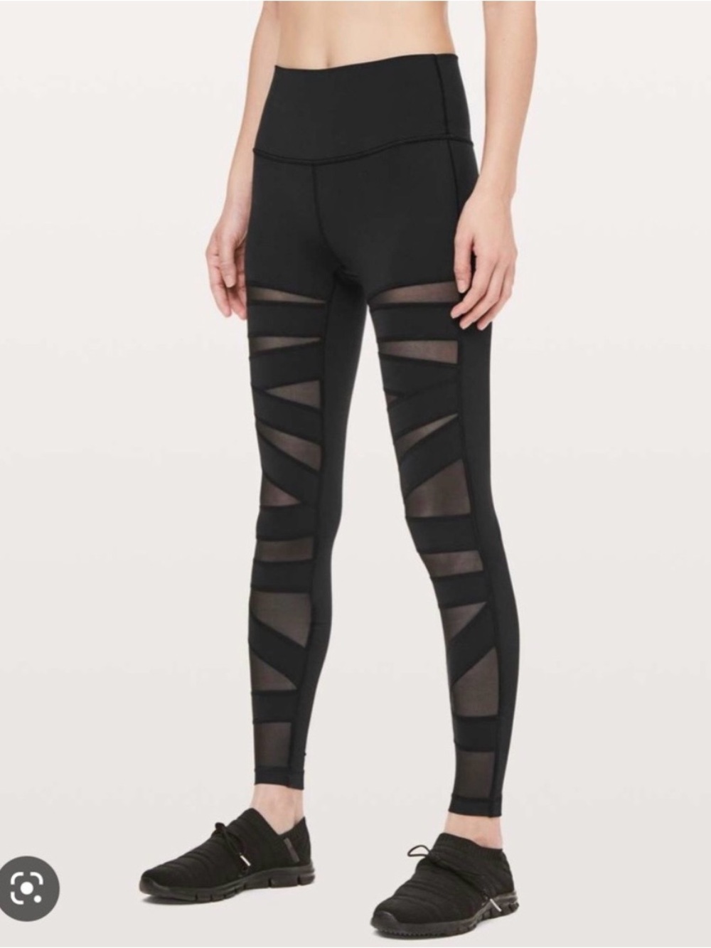 lululemon athletica Black High-Rise Mesh Panel Leggings